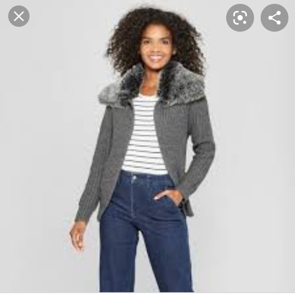 ⚠️3 for 30!! Knit Sweater with Fur Collar
